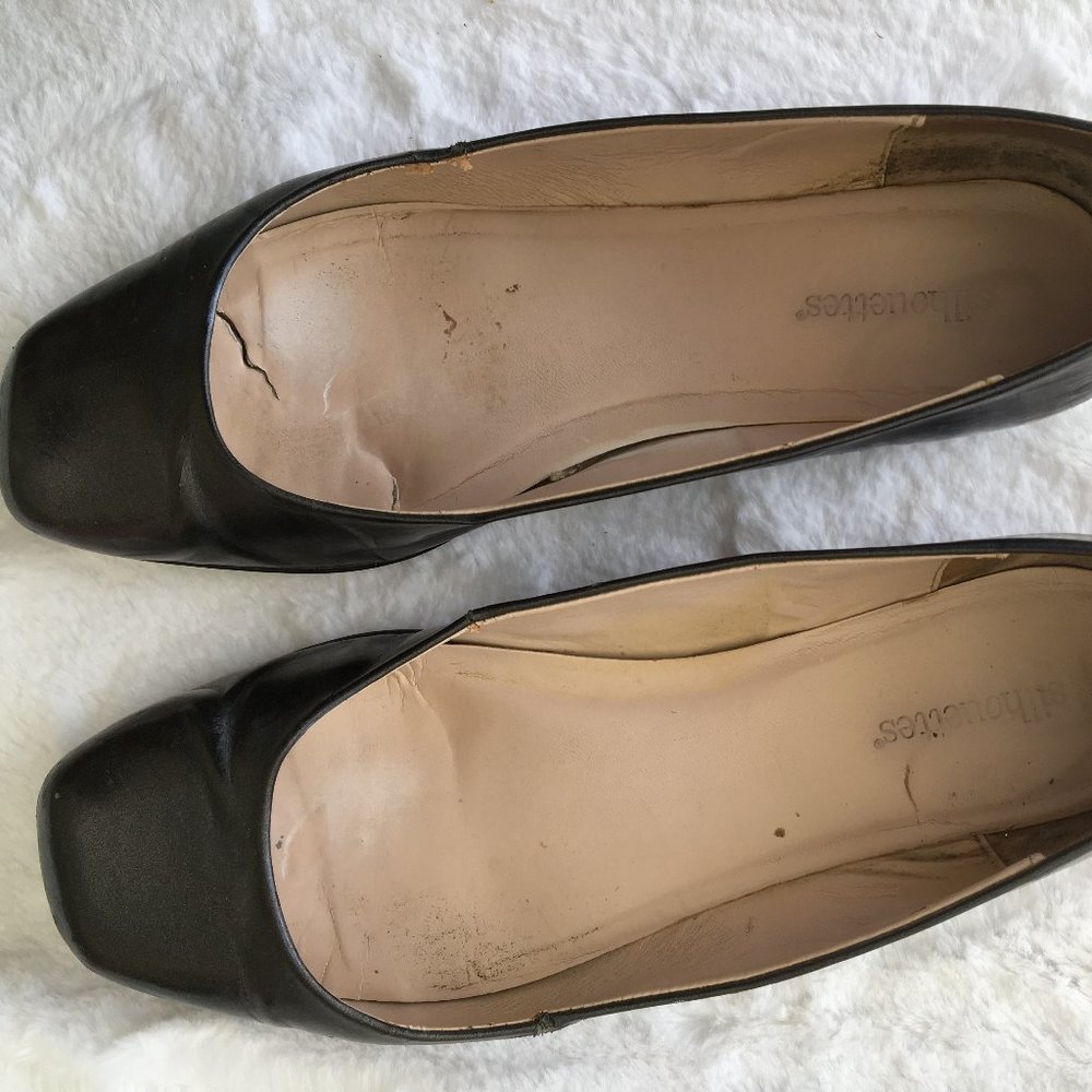 Gunmetal Coloured Skimmer Flats in Size 12W